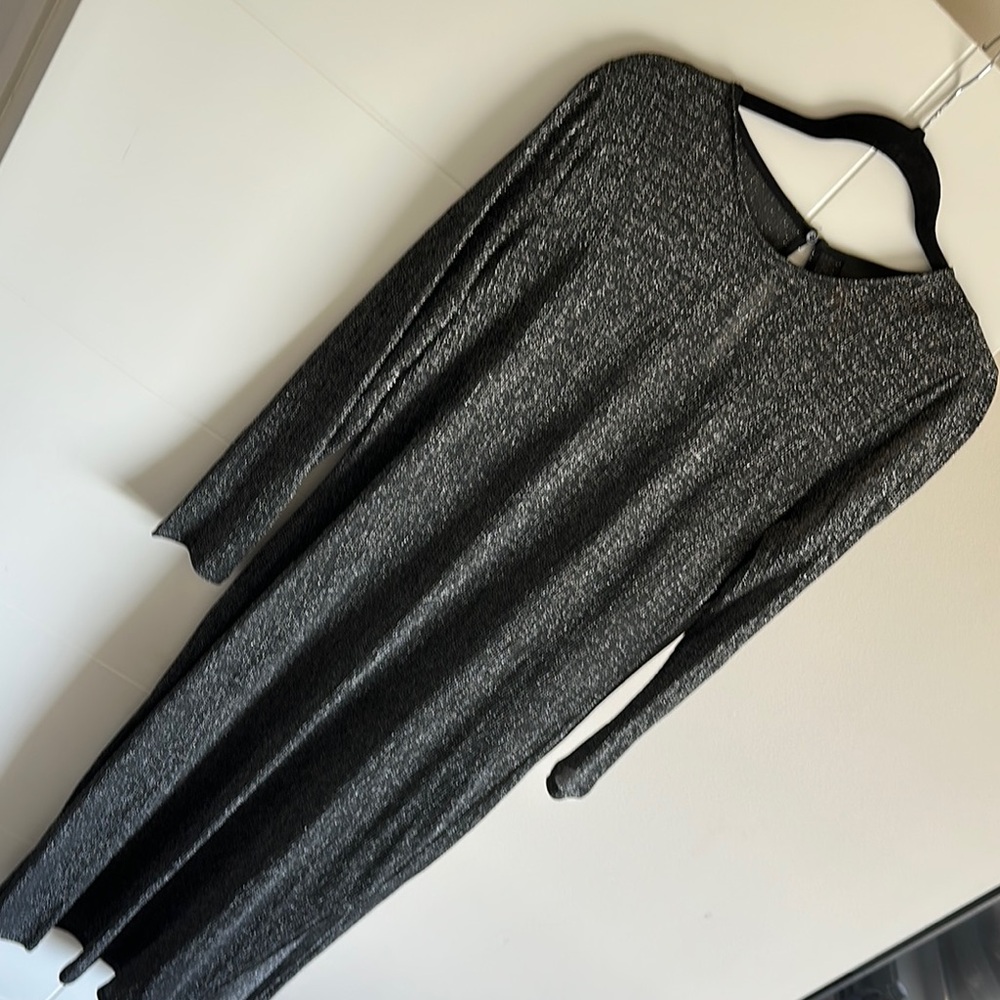 Black and Silver Sheer Maxi Dress
